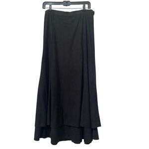 J Jill Maxi hi-low Faux Suede Black Skirt, XL. NWT. Elegant